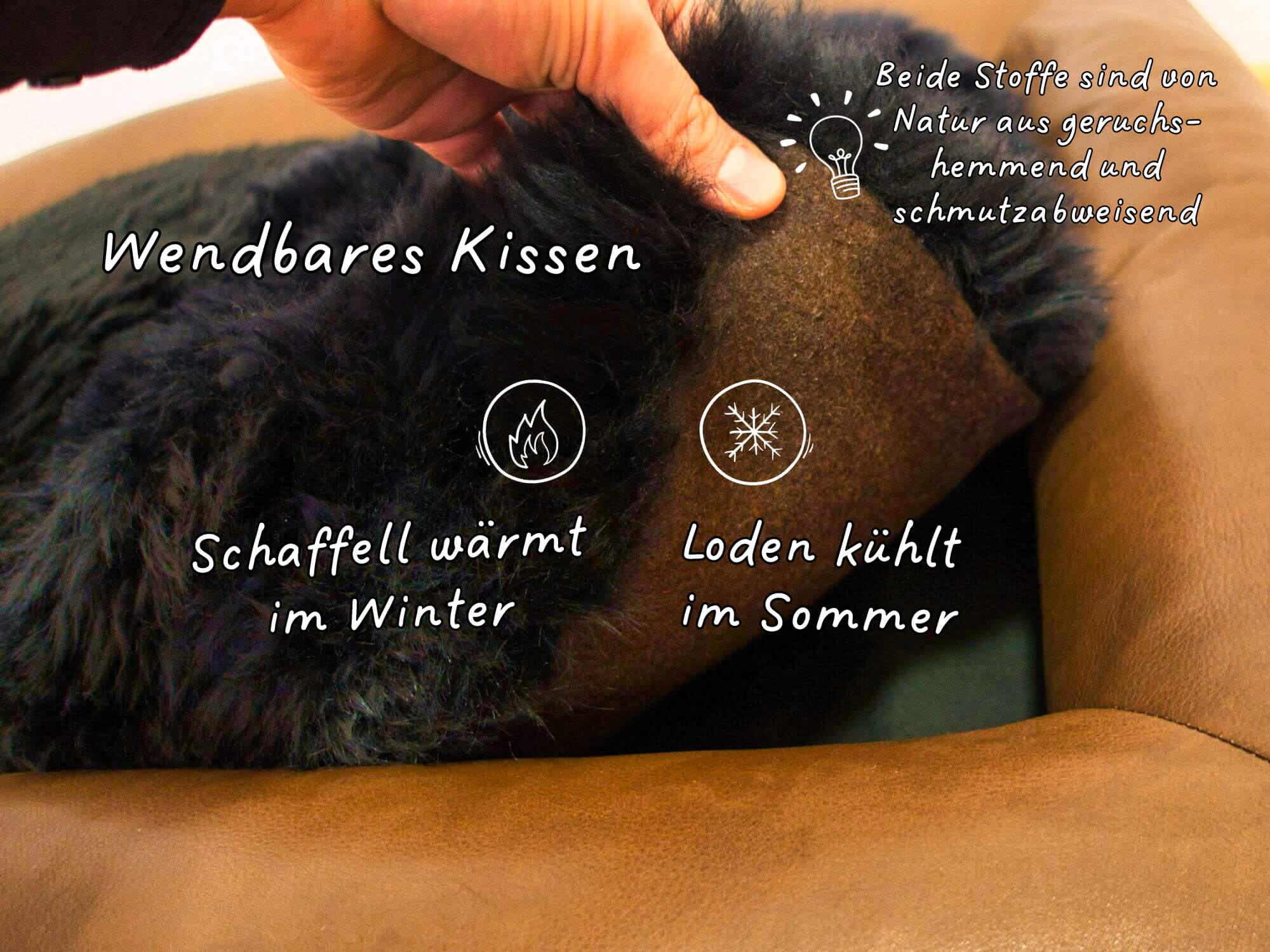 Orthopädisches Hundebett aus Echtleder - Handgefertigt in Deutschland
