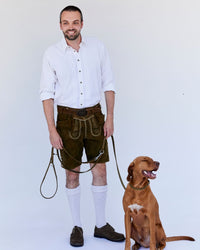 Einfaches Halsband nach Maß + Verstellbare Leine 15mm + Gratis Kotbeutelspender - HappyHound