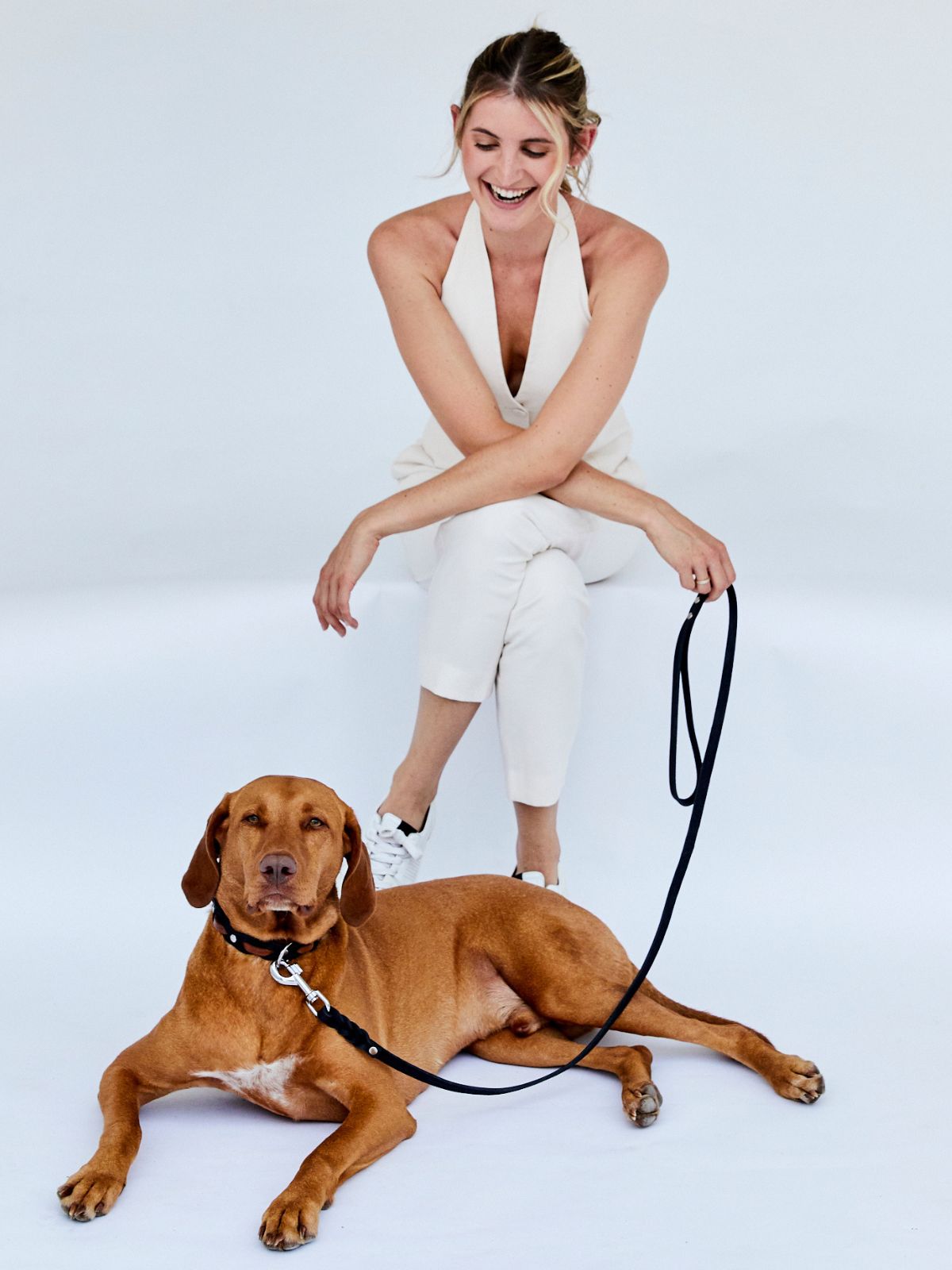 Fettlederleine mit Handschlaufe 15mm - HappyHound