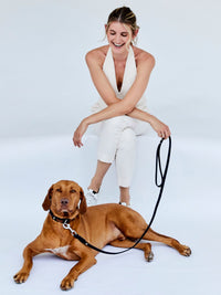Fettlederleine mit Handschlaufe 15mm - HappyHound