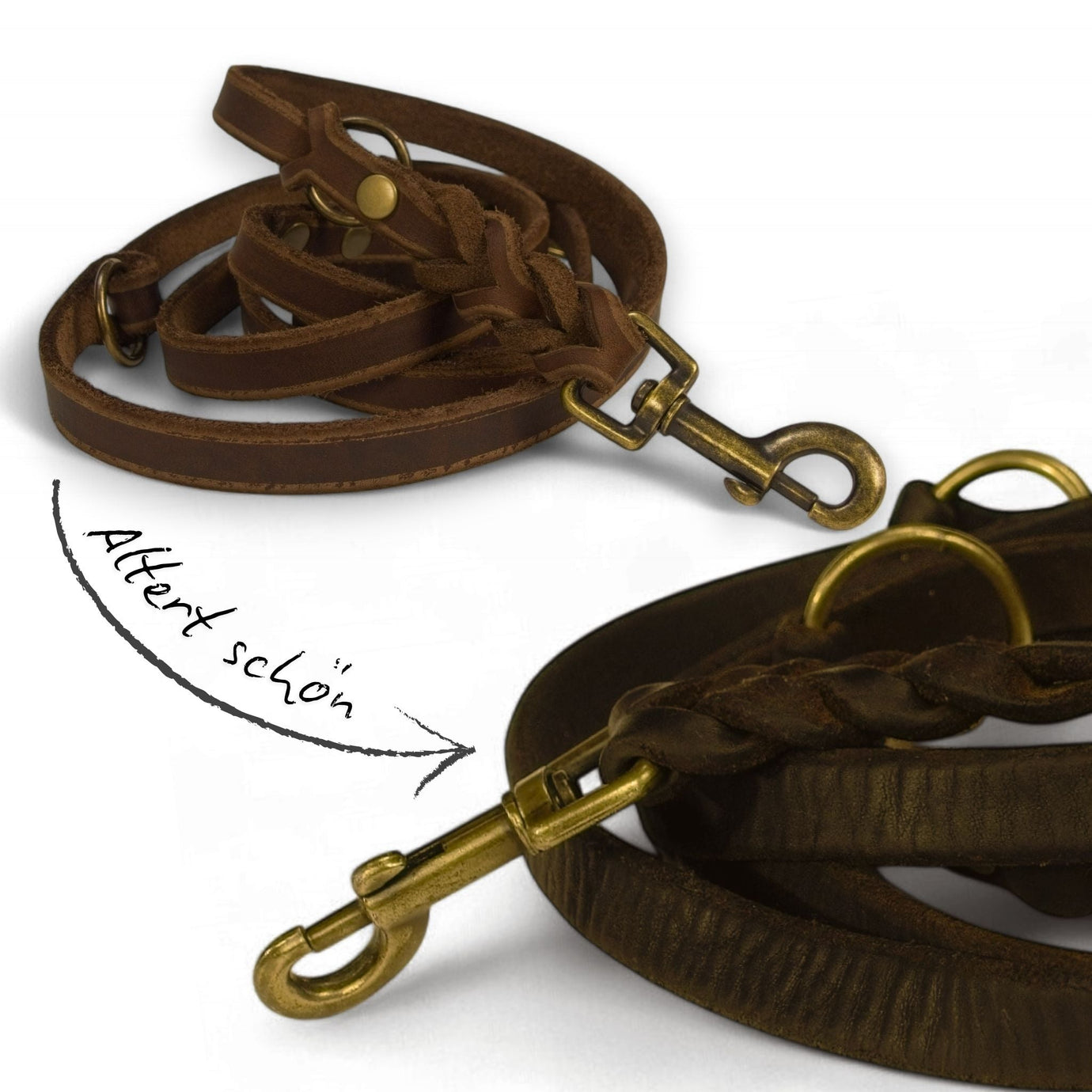 Verstellbare Führleine aus Fettleder 15mm - HappyHound