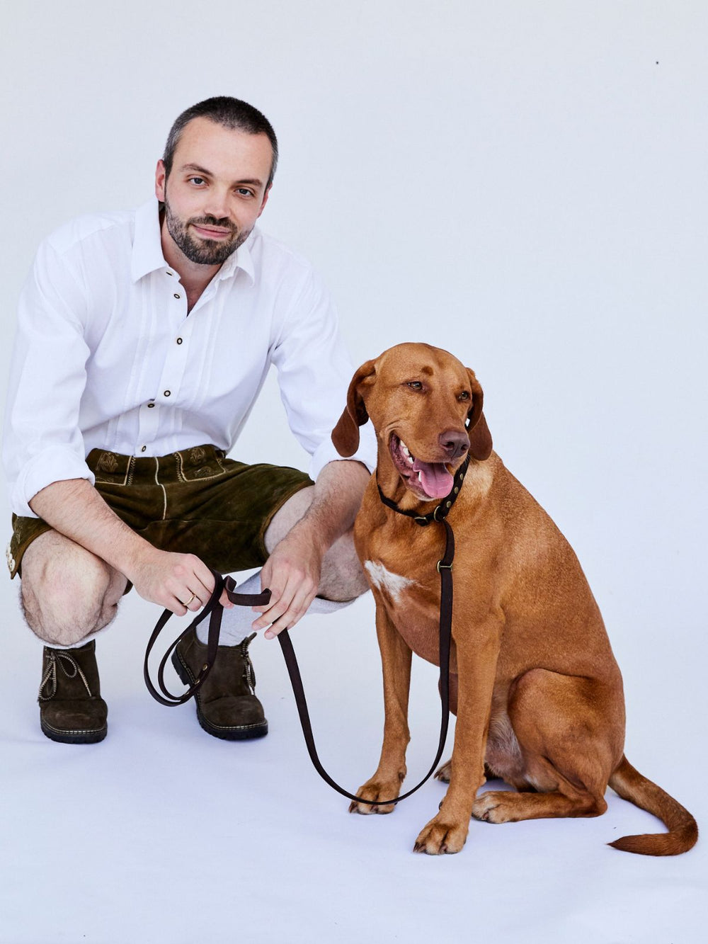 Zugstopp - Leine aus Fettleder 15mm - HappyHound