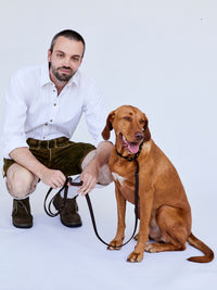 Zugstopp - Leine aus Fettleder 15mm - HappyHound